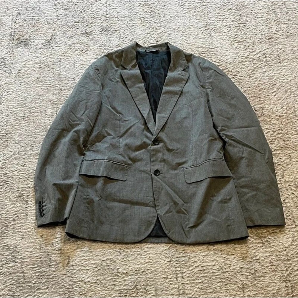 GAP Gray Blazer Two Button Notch Lapel Sport Coat Lined Suit Jacket Size Small